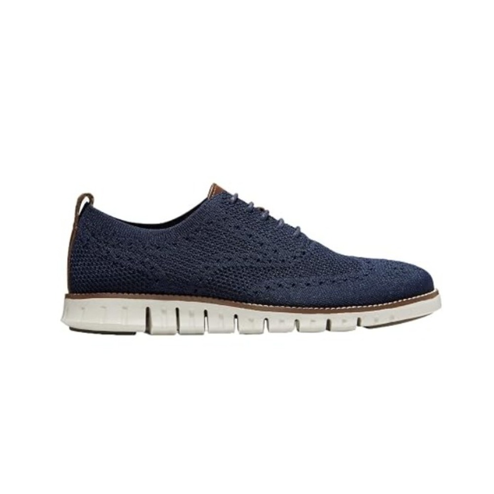 Cole Haan Marine Blue Zerogrand Stitchlite Wingtip Oxford Shoes Size 10M
